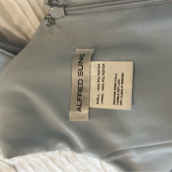 ALFRED SUNG Elegant Blue One-Shoulder Dress - Picture 5 of 5